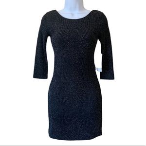 Trixxi Glitter Sequins Black Dress